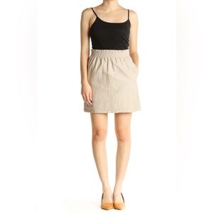 🆕 J Crew Tan Wool Blend Paper bag Tan Skirt | 4